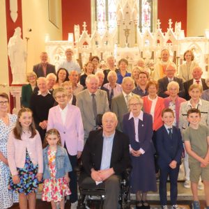 Sr. Helen Delaney celebrating (Diamond Jubilee) 60 years in religious life and her brother Tim Delaney (Birr Community Nursing Unit) celebrating his birthday with their families and cousins celebrated by Bishop Martin Hayes Diocese of Kilmore