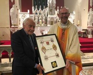 Presentation of St. Brendan Medal to Paddy Duffy for his many years of service to St. Brendan’s Parish.